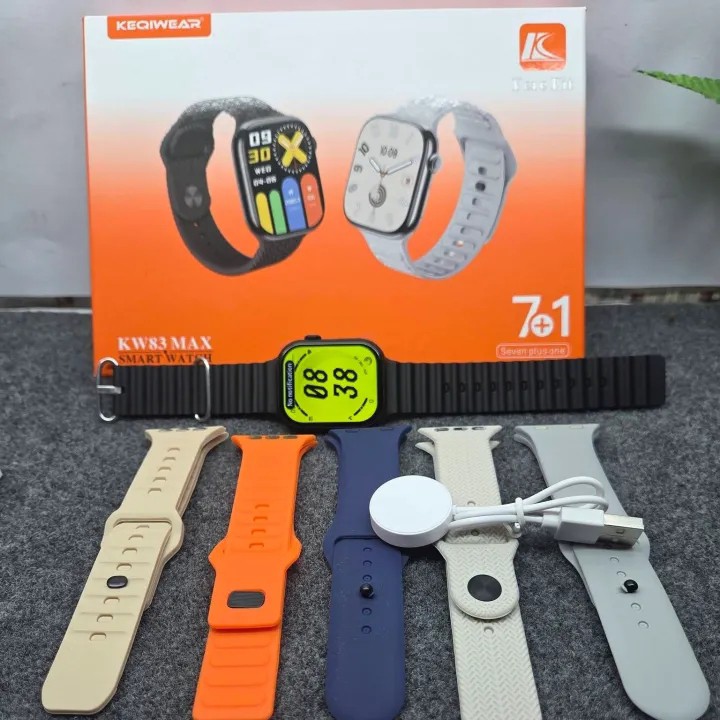 ساعت هوشمند کیکویر مدل KEQIWEAR KW83 MAX به همراه ۷ بند