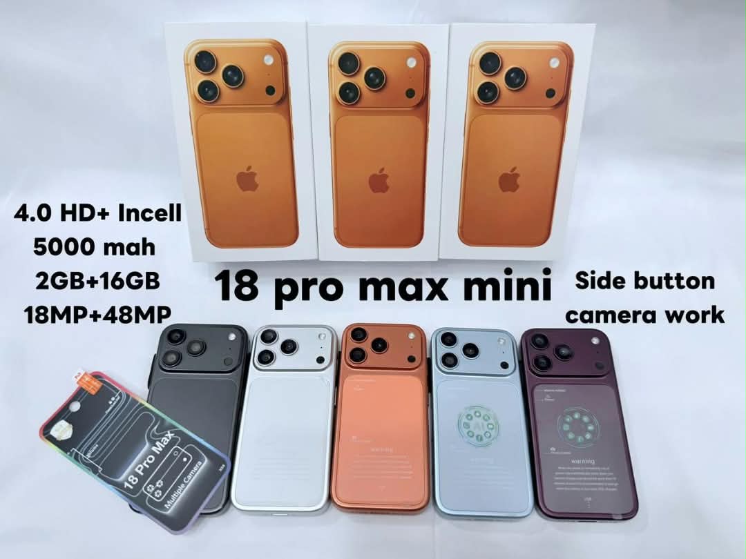 گوشی Soyes مدل مینی XS18  Pro | حافظه 16 گیگابایت | ۳ رنگبندی ایفون ۱۸ مکس مینی  | ابی | گلد | نارنجی