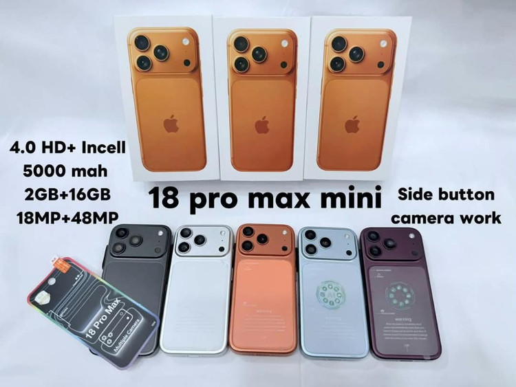 گوشی Soyes مدل مینی XS18 Pro | حافظه 16 گیگابایت | ۳ رنگبندی ایفون ۱۸ مکس مینی | ابی | گلد | نارنجی